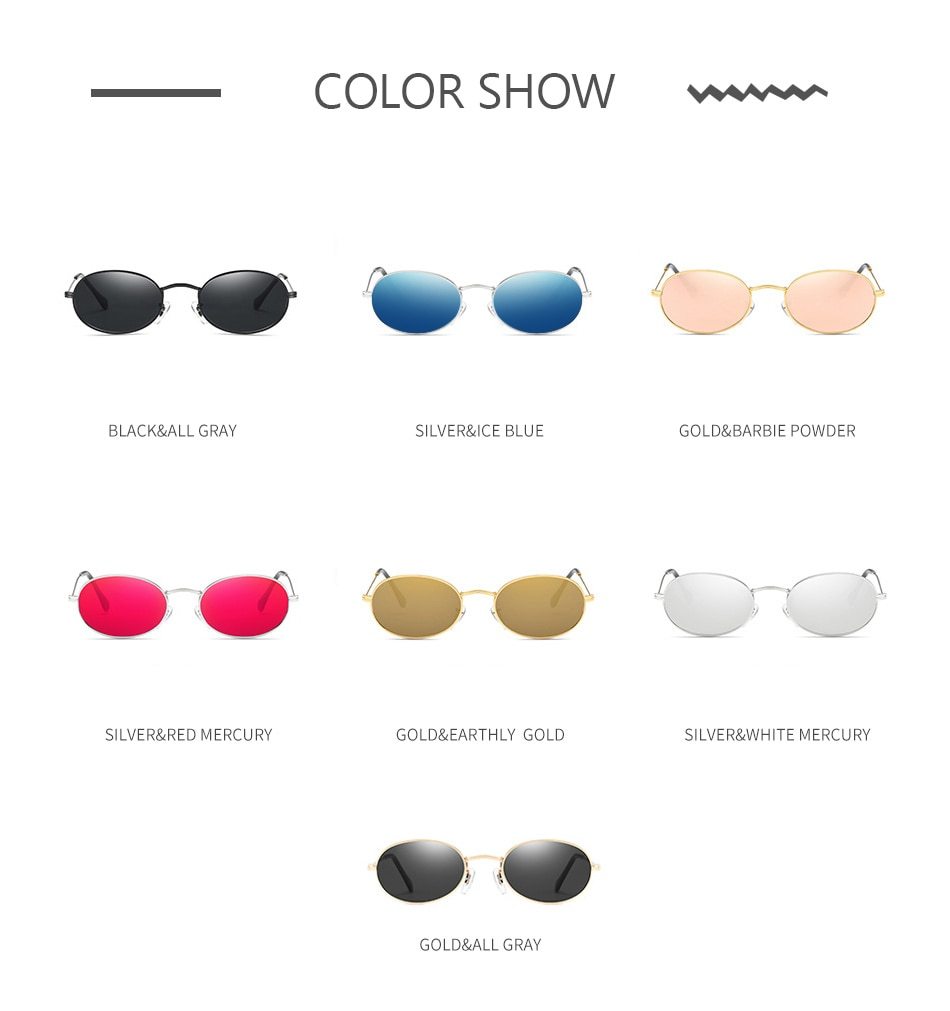 Fashion Women Sunglasses Famous Oval Sun Glasses Luxury Brand Metal Round Frames Black Small Cheap Eyewear - Image 2