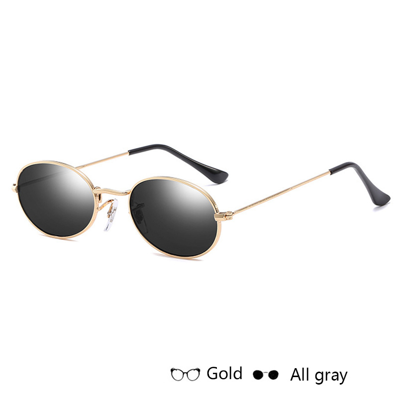 Fashion Women Sunglasses Famous Oval Sun Glasses Luxury Brand Metal Round Frames Black Small Cheap Eyewear - Image 6