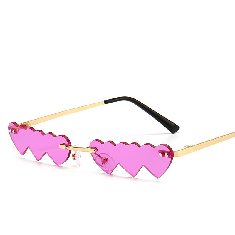 Women's Trimmed Sunglasses With Metal Rimless Sunglasses - Image 3