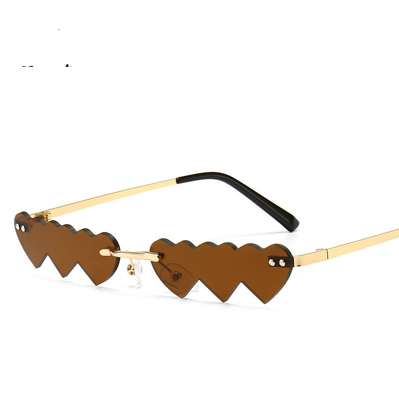 Women's Trimmed Sunglasses With Metal Rimless Sunglasses - Image 5