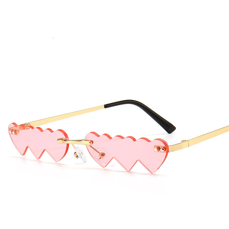Women's Trimmed Sunglasses With Metal Rimless Sunglasses - Image 6