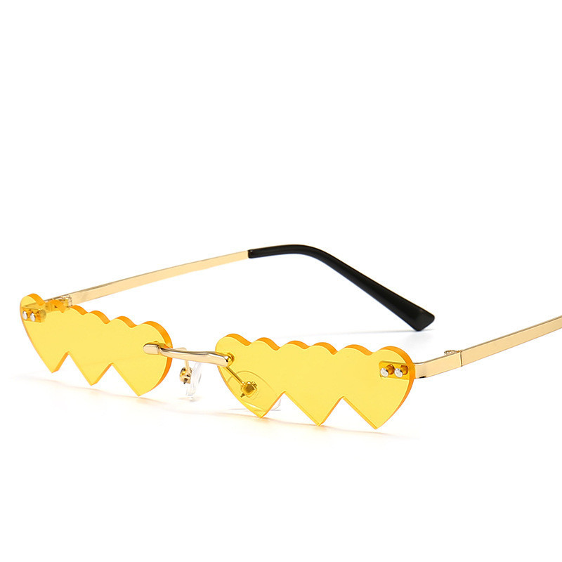 Women's Trimmed Sunglasses With Metal Rimless Sunglasses - Image 2