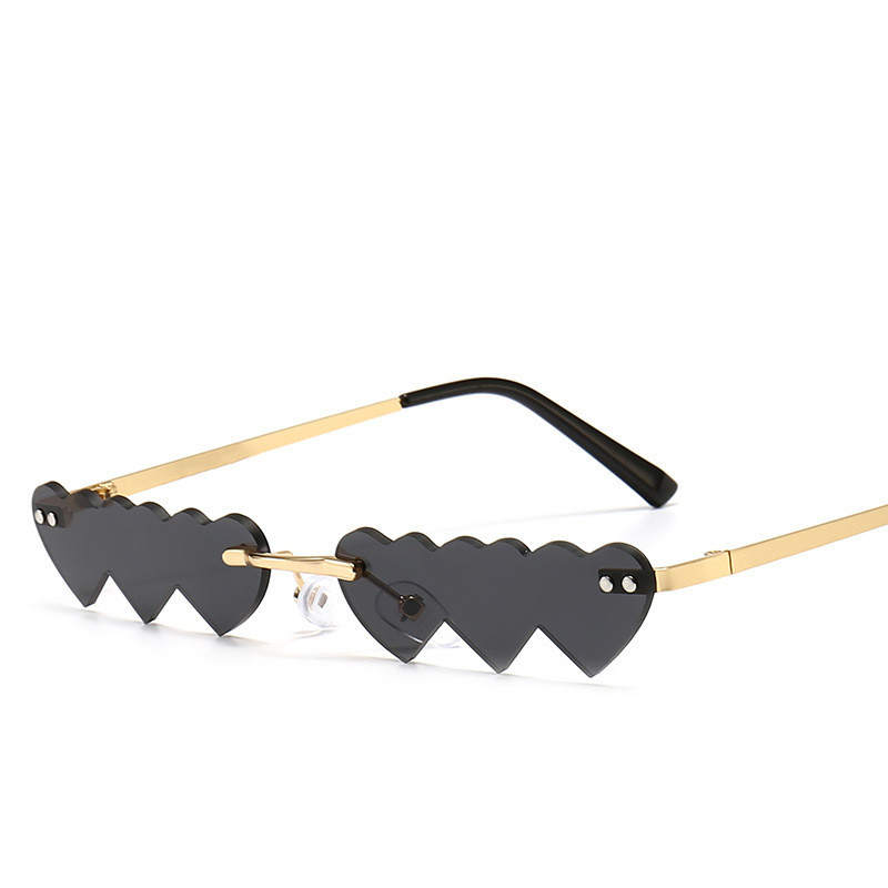 Women's Trimmed Sunglasses With Metal Rimless Sunglasses - Image 4