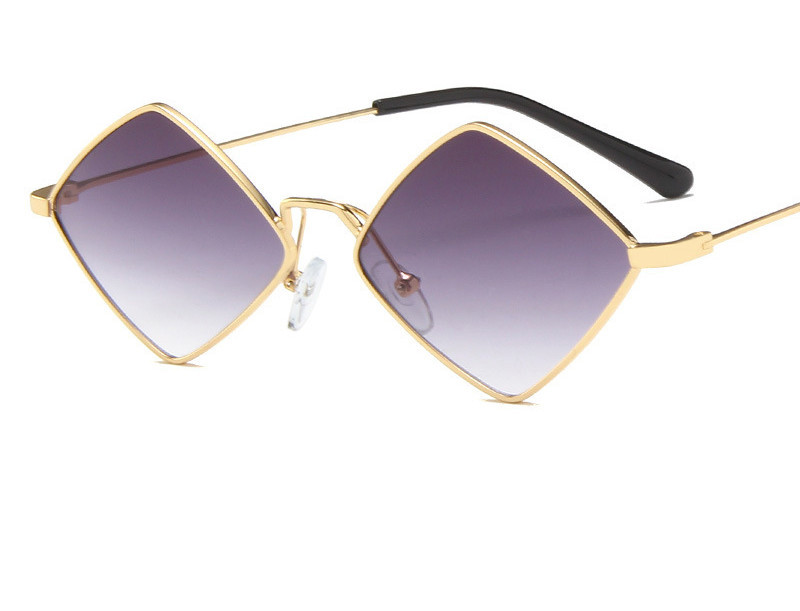 Retro Style Diamond Sunglasses Sunglasses Personality Irregular Metal Sunglasses - Image 4