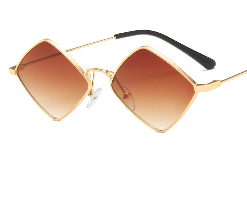 Retro Style Diamond Sunglasses Sunglasses Personality Irregular Metal Sunglasses - Image 3