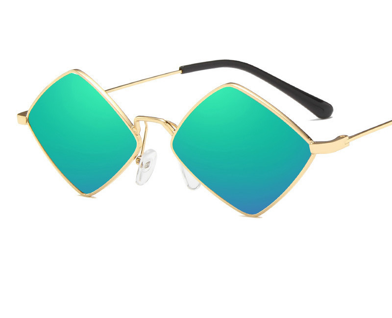 Retro Style Diamond Sunglasses Sunglasses Personality Irregular Metal Sunglasses - Image 5