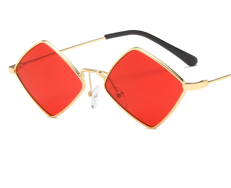 Retro Style Diamond Sunglasses Sunglasses Personality Irregular Metal Sunglasses - Image 7