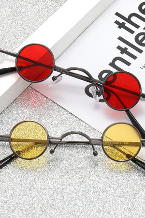 Super Small Round Frame Retro Sunglasses For Men Women Prince Glasses Hip Hop Sunglasses