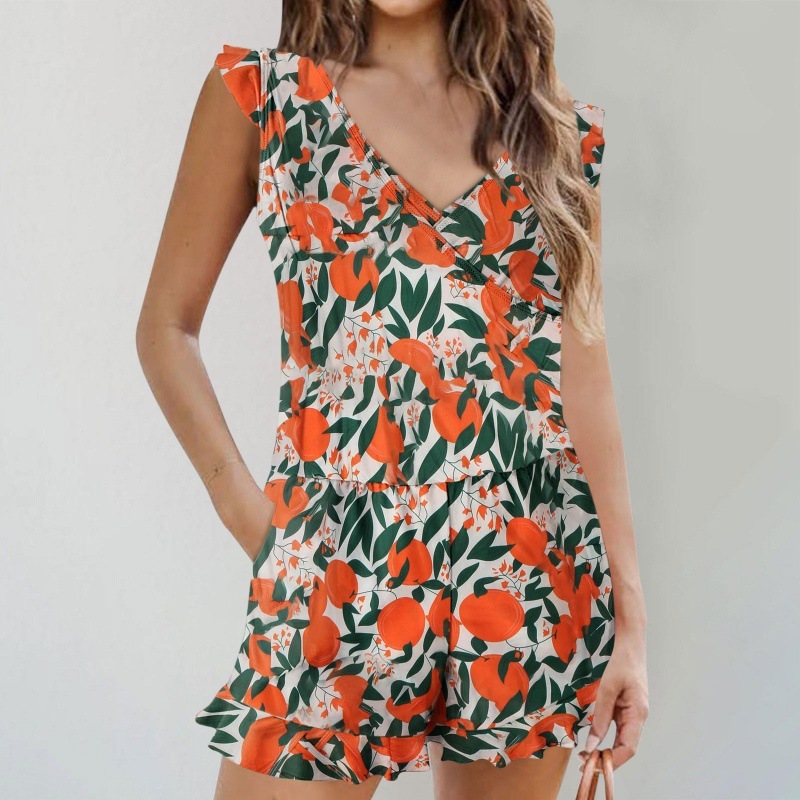 Solid Color Printing Bikini Lotus Leaf Color Slim Fit Fashion Swimwear Women - Image 6