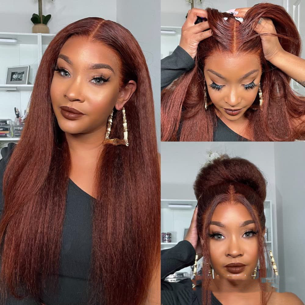 Medium Split Fluffy Brown Long Straight Hair - Image 4
