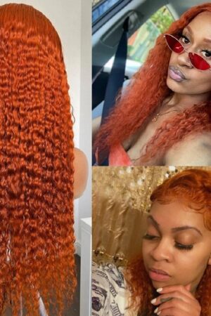 Front Lace Small Curly Orange Curly Hair Chemical Fiber Fake Head Cover