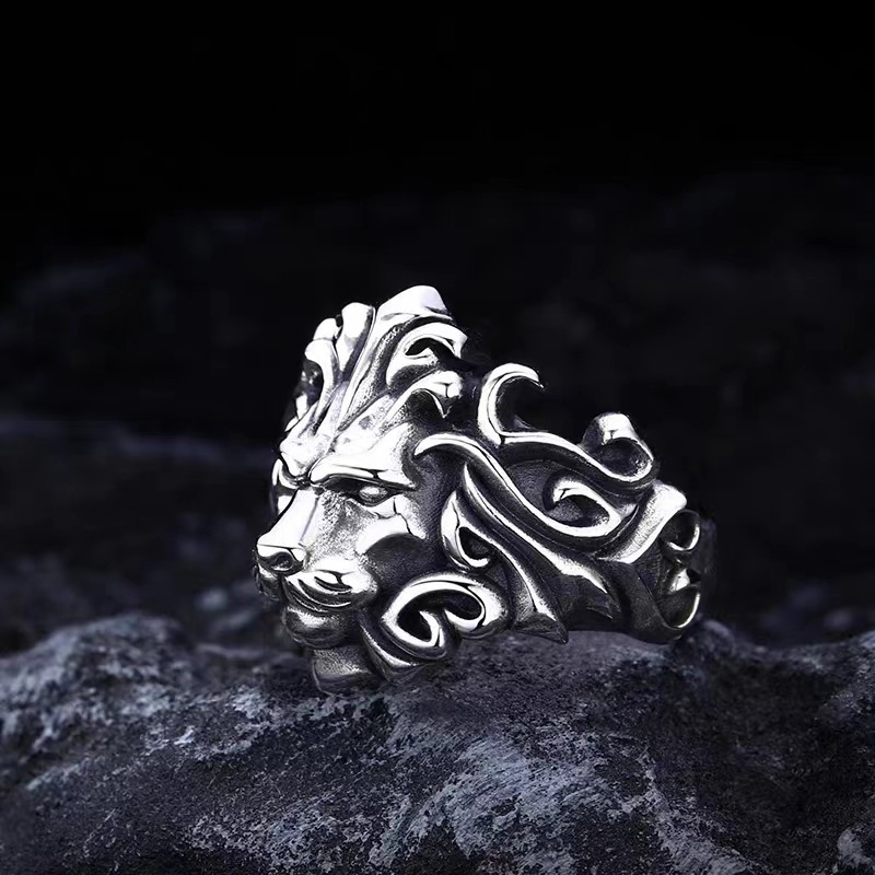 Majestic Lion Silver Jewelry Mens Silver-Plated Ring - Image 3
