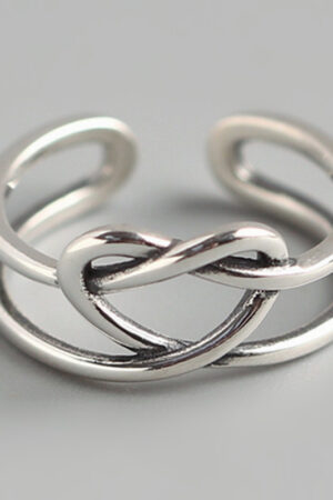 Heart-shaped Open Ring, Minimalist Double-layer Braided Heart Ring
