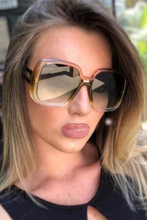 Large frame sunglasses with gradient personality sunglasses