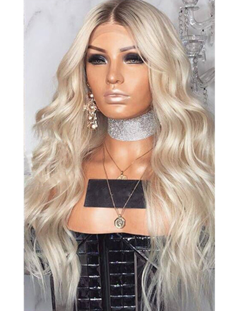 European and American blonde long curly wigs - Image 2