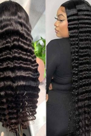 Real Person Wig 13 4 Lace Deep Rolled Wavy Human Hair Wig Natural Hair