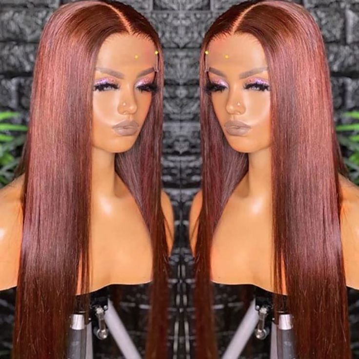 Red Brown 33color Huamn Hair Wig 134HD Transparent Lace - Image 5