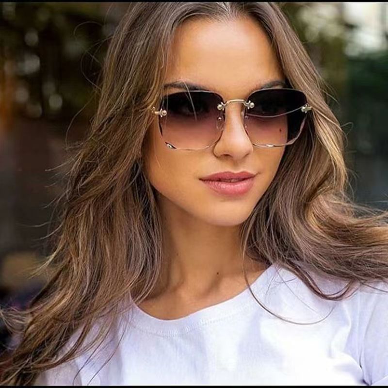 Rimless Square Sunglasses For Women - Image 2