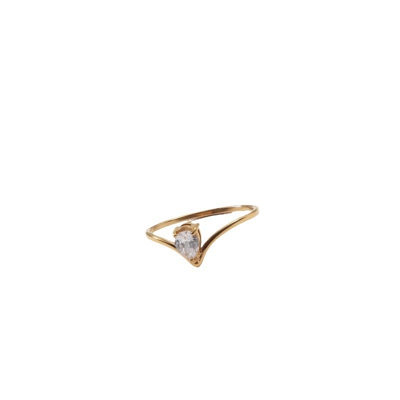 Water Drop Shimmering Zircon Ring New Arrival Fashionable - Image 5