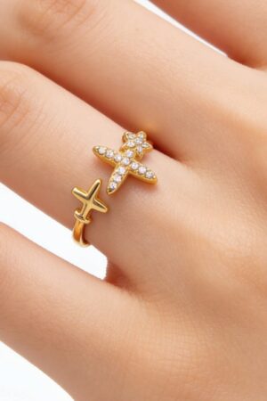 Womens Korean-style Elegant Star Ring For Students
