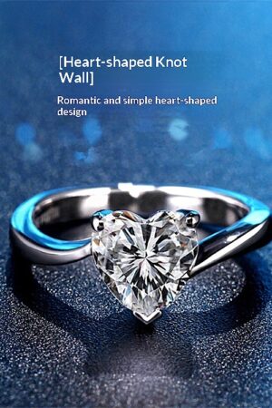 Zircon Paveset Open-heart Diamond Ring For Women