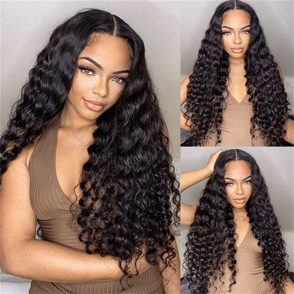 Real Person Wig 13 4 Lace Deep Rolled Wavy Human Hair Wig Natural Hair - Image 2