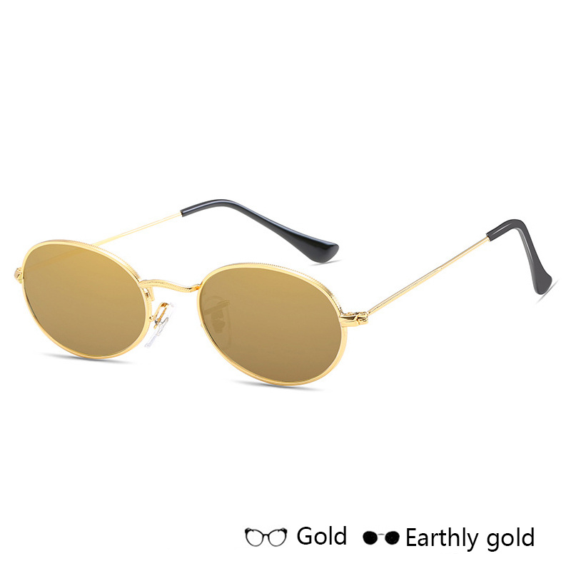 Fashion Women Sunglasses Famous Oval Sun Glasses Luxury Brand Metal Round Frames Black Small Cheap Eyewear - Image 5