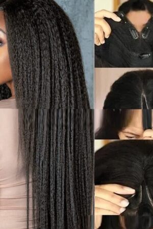 Lace Free Mechanism Yaki Straight Pure Human Wig