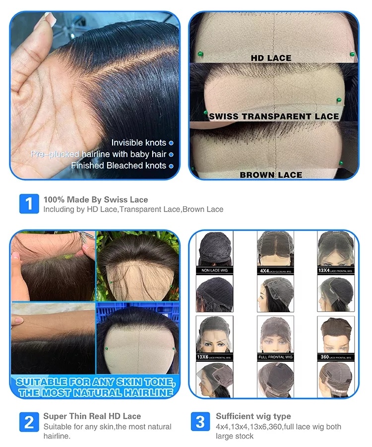 6x4 Density Virgin Human Hair Wigs For Black Women Vietnamese Raw Hair Transparent Lace Front Pre-Plucked Bleached Knots - Image 5