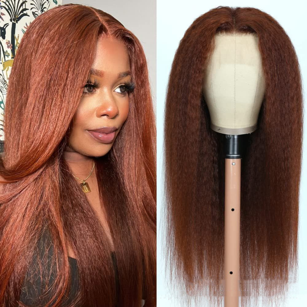 Medium Split Fluffy Brown Long Straight Hair - Image 2