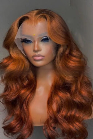 Ginger Body Wave Lace Front Wig In Stock Orange Big Wave Lace Headgear
