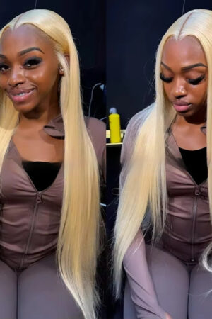 12-40Inch 613 Blonde Straight Human Hair Wigs DIY Colors