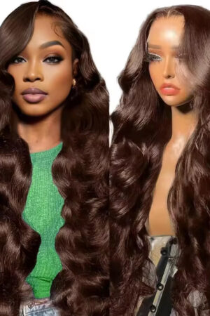 Wig Human Hair Lace Front Wig 13x4 High-Definition Brown Lace Front Wig Human Hair With Aligned Cuticles Vietnam Wig