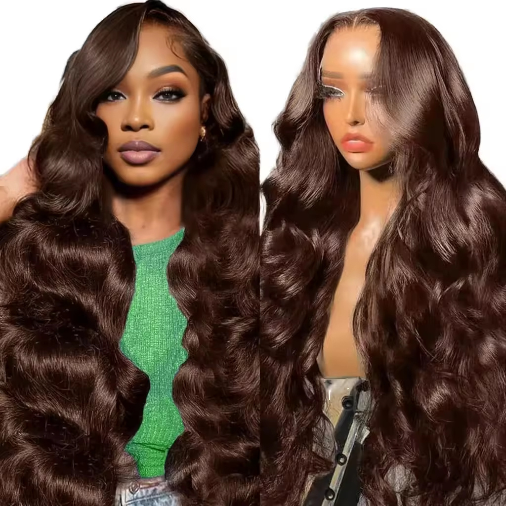 Wig Human Hair Lace Front Wig 13x4 High-Definition Brown Lace Front Wig Human Hair With Aligned Cuticles Vietnam Wig