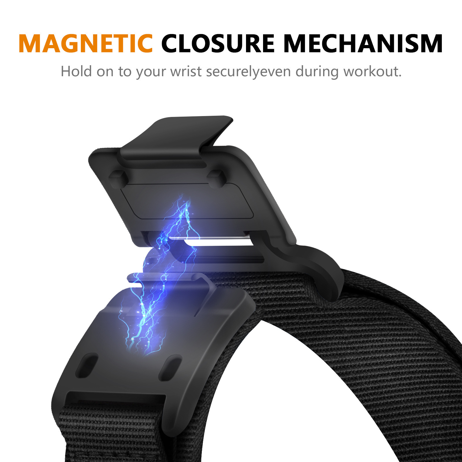Nylon Canvas Sports Velcro Magnetic Loop Watch Strap - Image 5